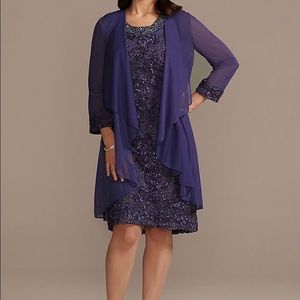 Floral Lace Short Tank Dress with Chiffon Jacket